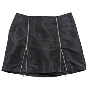 Luella Bartley Skirt NWT Womens 7 Black Zippers Mini A Line NEW Grunge Emo